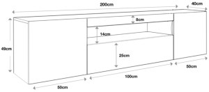 pol-clifton-08-tv-stand-200cm-dimension ΕΠΙΠΛΟ ΤΗΛΕΟΡΑΣΗΣ SPOTLIGHT PLUS-LEUKO