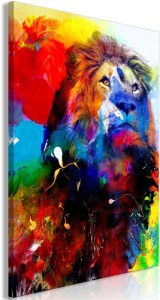 pol-g-a-0151-b-a-eb10 ΠΙΝΑΚΑΣ - LION AND WATERCOLOURS (1 PART) VERTICAL - 40X60