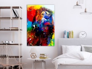 pol-g-a-0151-b-a-w_1 ΠΙΝΑΚΑΣ - LION AND WATERCOLOURS (1 PART) VERTICAL - 60X90