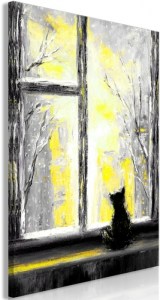 pol-g-c-0161-b-b-eb10 ΠΙΝΑΚΑΣ - LONGING KITTY (1 PART) VERTICAL YELLOW - 40X60