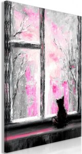 pol-g-c-0161-b-d-eb10 ΠΙΝΑΚΑΣ - LONGING KITTY (1 PART) VERTICAL PINK - 40X60