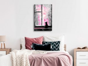 pol-g-c-0161-b-d-w_1 ΠΙΝΑΚΑΣ - LONGING KITTY (1 PART) VERTICAL PINK - 40X60