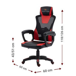 pol-gaming_raptor_ace_red_diastaseis ΚΑΡΕΚΛΑ GAMING RAPTOR ACE-LEUKO