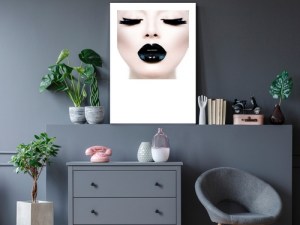 pol-h-b-0108-b-a-w_1 ΠΙΝΑΚΑΣ - BLACK LIPS (1 PART) VERTICAL - 40X60