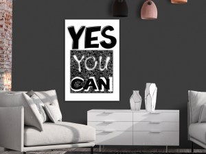 pol-m-a-0766-b-a-w_1 ΠΙΝΑΚΑΣ - YES YOU CAN (1 PART) VERTICAL - 40X60