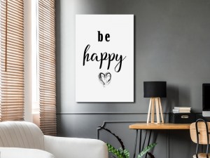 pol-m-a-0795-b-a-w_1 ΠΙΝΑΚΑΣ - BE HAPPY (1 PART) VERTICAL - 40X60