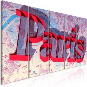 pol-m-a-0818-b-m-eb10 ΠΙΝΑΚΑΣ - RED PARIS (5 PARTS) NARROW - 200X80