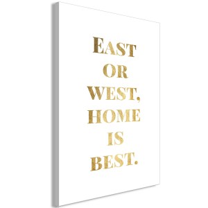 pol-m-a-0878-b-a-eb1 ΠΙΝΑΚΑΣ - GOLD HOME IS BEST (1 PART) VERTICAL - 40X60