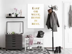 pol-m-a-0878-b-a-w_1 ΠΙΝΑΚΑΣ - GOLD HOME IS BEST (1 PART) VERTICAL - 60X90