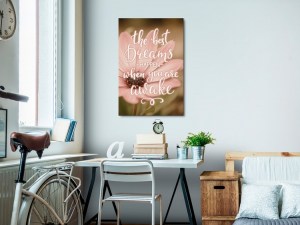 pol-m-c-0302-b-a-w_1 ΠΙΝΑΚΑΣ - THE BEST DREAMS HAPPEN WHEN YOU ARE AWAKE (1 PART) VERTICAL - 40X60