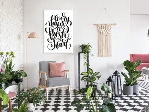 pol-n-a-0749-b-a-w_1 ΠΙΝΑΚΑΣ - EVERY DAY IS A FRESH START (1 PART) VERTICAL - 60X90