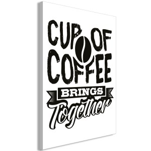 pol-n-a-0756-b-a-eb1 ΠΙΝΑΚΑΣ - CUP OF COFFEE BRINGS TOGETHER (1 PART) VERTICAL - 40X60