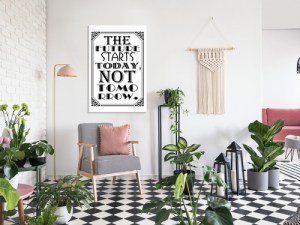 pol-n-a-0758-b-a-w_1 ΠΙΝΑΚΑΣ - THE FUTURE STARTS TODAY NOT TOMORROW (1 PART) VERTICAL - 80X120