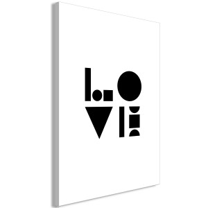 pol-n-a-0966-b-a-eb1 ΠΙΝΑΚΑΣ - BLACK, WHITE AND LOVE (1 PART) VERTICAL - 40X60