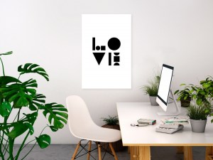 pol-n-a-0966-b-a-w ΠΙΝΑΚΑΣ - BLACK, WHITE AND LOVE (1 PART) VERTICAL - 60X90