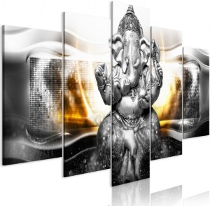 pol-p-a-0032-b-n-eb10_1 ΠΙΝΑΚΑΣ - BUDDHA STYLE (5 PARTS) SILVER WIDE - 100X50