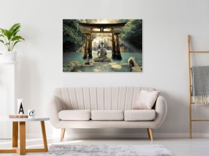 pol-p-a-0033-b-b-w_1 ΠΙΝΑΚΑΣ - BUDDHA SMILE (1 PART) WIDE - 120X80