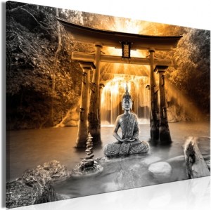 pol-p-a-0033-b-c-eb10 ΠΙΝΑΚΑΣ - BUDDHA SMILE (1 PART) WIDE ORANGE - 120X80