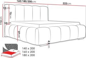 pol-wizko.dimensios_1 ΕΠΕΝΔΥΜΕΝΟ ΚΡΕΒΑΤΙ WIZKO-GKRI-140 X 200