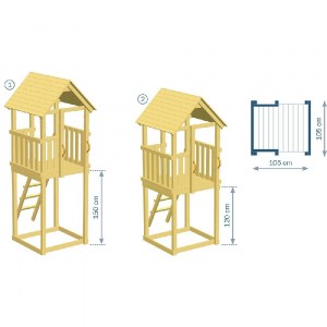 shw-008.001.001.001-1,50-14846 ΞΥΛΙΝΟΣ ΠΥΡΓΟΣ KIOSK ΠΥΡΓΟΣ KIOSK ΜΕ ΥΨΟΣ ΤΣΟΥΛΗΘΡΑΣ 150ΕΚ.