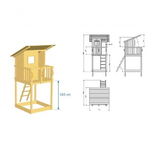 shw-008.001.003.001_-_1,20-8359 ΞΥΛΙΝΟΣ ΠΥΡΓΟΣ BEACH HUT ΠΥΡΓΟΣ BEACH HUT ΜΕ ΥΨΟΣ ΤΣΟΥΛΗΘΡΑΣ 120ΕΚ.
