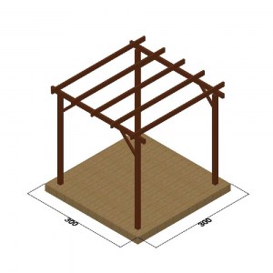 shw-10-363054-12307 ΞΥΛΙΝΟΣ ΣΚΕΛΕΤΟΣ ΠΕΡΓΚΟΛΑΣ 300 X 300ΕΚ.