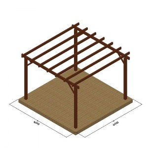 shw-10-363055-12309 ΞΥΛΙΝΟΣ ΣΚΕΛΕΤΟΣ ΠΕΡΓΚΟΛΑΣ 300 X  400ΕΚ.