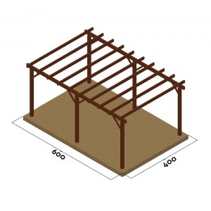 shw-10-363055-12313 ΞΥΛΙΝΟΣ ΣΚΕΛΕΤΟΣ ΠΕΡΓΚΟΛΑΣ 300 X  400ΕΚ.