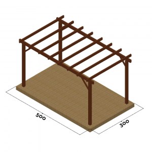 shw-10-594550-12312 ΞΥΛΙΝΟΣ ΣΚΕΛΕΤΟΣ ΠΕΡΓΚΟΛΑΣ 400 X 600ΕΚ.