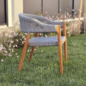 shw-22025-21404 PREMIUM ΚΑΡΕΚΛΑ TEAK ΜΕ ΓΚΡΙ ΣΧΟΙΝΙΑ