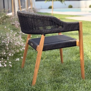 shw-22026-21459 PREMIUM ΚΑΡΕΚΛΑ TEAK ΜΕ ΜΑΥΡΑ ΣΧΟΙΝΙΑ