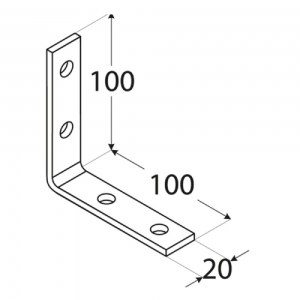 shw-4006-12806 ΓΩΝΙΑ ΣΥΝΔΕΣΗΣ ΞΥΛΟΥ 100 X 100 X 20MM