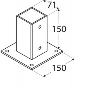 shw-4841-8915 ΒΑΣΗ ΞΥΛΟΥ ΒΙΔΩΤΗ 71 X 71 X150MM