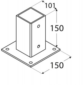 shw-4842-8917 ΒΑΣΗ ΞΥΛΟΥ ΒΙΔΩΤΗ 91 X 91 X150MM