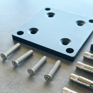 shw-77689-18530 ΒΑΣΗ ΚΑΙ ΚΑΠΕΛΑΚΙ ΚΟΛΩΝΑΣ ΑΝΟΔΙΩΜΕΝΟΥ ΑΛΟΥΜΙΝΙΟΥ BOX | ΜΑΥΡΟ