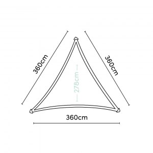 shw-N508-082-33-17817 ΤΡΙΓΩΝΟ ΠΑΝΙ ΣΚΙΑΣΗΣ 285GSM 3,6X3,6X3,6Μ. ΕΚΡΟΥ