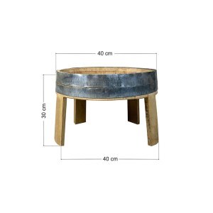 tesias-1267-1267 ΞΥΛΙΝΟ ΤΡΑΠΕΖΑΚΙ ΠΑΡΑΛΙΑΣ / ΚΗΠΟΥ ΑΠΟ ΒΑΡΕΛΙ - Δ 40CM-TESIAS GROUP