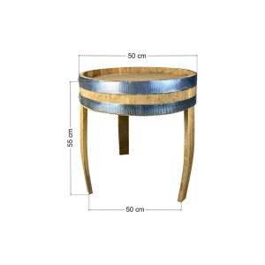 tesias-1269-1269 ΞΥΛΙΝΟ ΤΡΑΠΕΖΑΚΙ ΠΑΡΑΛΙΑΣ / ΚΗΠΟΥ ΑΠΟ ΒΑΡΕΛΙ - Δ 50CM-TESIAS GROUP