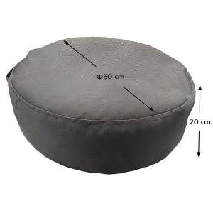 tesias-1445-01-1445-drm-γκρι-00-pouf-paralia-pisina-dermatini ΠΟΥΦ ΣΤΡΟΓΓΥΛΟ | ΑΔΙΑΒΡΟΧO | Φ50X20 | ΓΚΡΙ ΔΕΡΜΑΤΙΝΗ-TESIAS GROUP