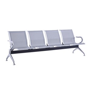 woo-110260 ΚΑΘΙΣΜΑ ΑΝΑΜΟΝΗΣ - ΥΠΟΔΟΧΗΣ 4 ΘΕΣΕΩΝ, ΜΕΤΑΛΛΟ ΧΡΩΜΙΟ MESH ΓΚΡΙ