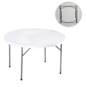 woo-114889 BLOW-R ΤΡΑΠΕΖΙ ΣΥΝΕΔΡΙΟΥ CATERING ΠΤΥΣΣΟΜΕΝΟ, ΜΕΤΑΛΛΟ ΒΑΦΗ ΓΚΡΙ, HDPE ΑΣΠΡΟ
