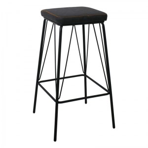woo-116935 PANTON ΣΚΑΜΠΟ BAR, ΜΕΤΑΛΛΟ ΒΑΦΗ ΜΑΥΡΟ, PU ΑΠΟΧΡΩΣΗ VINTAGE BLACK