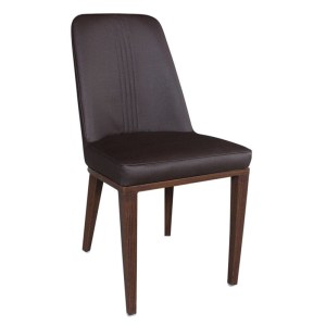 woo-117429 CASTER ΚΑΡΕΚΛΑ ΤΡΑΠΕΖΑΡΙΑΣ ΚΟΥΖΙΝΑΣ, ΜΕΤΑΛΛΟ ΒΑΦΗ ΚΑΡΥΔΙ LINEN PU ΣΚΟΥΡΟ ΚΑΦΕ
