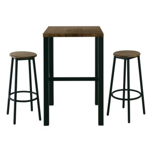 woo-118494 MAYER SET BAR ΤΡΑΠΕΖΙ + 2 ΣΚΑΜΠΟ ΜΕΤΑΛΛΟ ΒΑΦΗ ΑΝΘΡΑΚΙ - ANTIQUE BROWN
