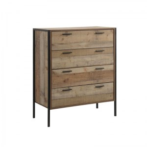 woo-119221 PALLET-W ΣΥΡΤΑΡΙΕΡΑ ΜΕ 4 ΣΥΡΤΑΡΙΑ ΜΕΤΑΛΛΟ ΒΑΦΗ ΜΑΥΡΟ / ANTIQUE OAK