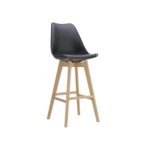 woo-120383 MARTIN ΣΚΑΜΠΟ BAR ΟΞΙΑ ΦΥΣΙΚΟ, ΚΑΘΙΣΜΑ Η.67CM, PP-PU ΜΑΥΡΟ, ΜΟΝΤΑΡΙΣΜΕΝΗ ΤΑΠΕΤΣΑΡΙΑ