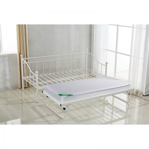 woo-121007 MARIN SET: DAYBED (ΓΙΑ ΣΤΡΩΜΑ 90X190) + ΒΟΗΘΗΤΙΚΟ ΚΡΕΒΑΤΙ ΜΕ ΣΤΡΩΜΑ 185X85 ΜΕΤΑΛΛΟ ΑΣΠΡΟ