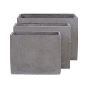 woo-121466 FLOWER POT-2  SET 3 ΤΕΜΑΧΙΩΝ CEMENT GREY