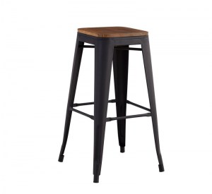 woo-122828 RELIX WOOD ΣΚΑΜΠΟ BAR, ΜΕΤΑΛΛΟ ΒΑΦΗ ΜΑΥΡΟ MATTE, ΚΑΘΙΣΜΑ DARK OAK, ΣΤΟΙΒΑΖΟΜΕΝΟ