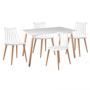 woo-124315 LAVIDA-ART ΤΡΑΠΕΖΑΡΙΑ: ΤΡΑΠΕΖΙ 120X80 ΟΞΙΑ/MDF + 4 ΚΑΡΕΚΛΕΣ ΜΕΤΑΛΛΟ ΒΑΦΗ ΦΥΣΙΚΟ PP ΑΣΠΡΟ